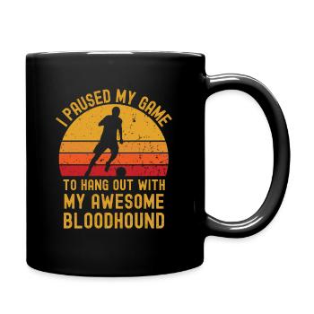 Football and Bloodhound - Full Colour Mug - black - Right