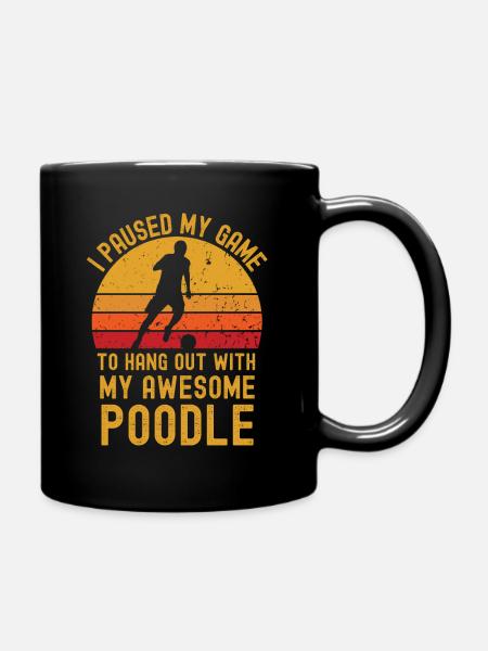 Fußball und Pudel - Tasse einfarbig - Schwarz