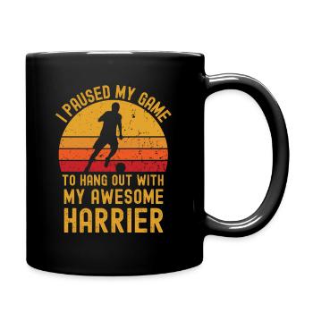 Fußball und Harrier - Tasse einfarbig - Schwarz - Rechts