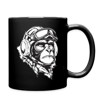 detailed gorilla - Full Colour Mug - black - Right