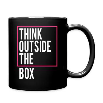 Think outside the Box - Tasse einfarbig - Schwarz - Rechts