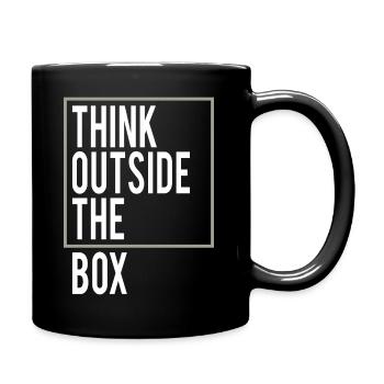 Think outside the Box - Tasse einfarbig - Schwarz - Rechts
