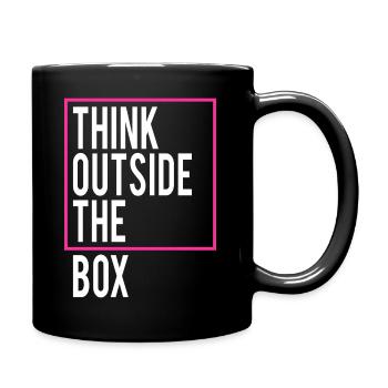 Think outside the Box - Tasse einfarbig - Schwarz - Rechts