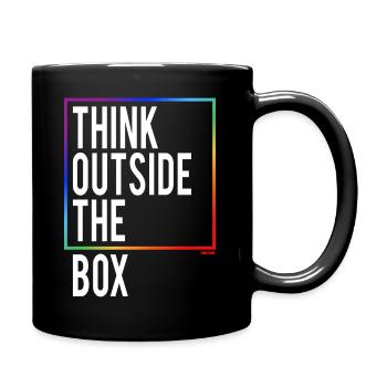Think outside the Box - Tasse einfarbig - Schwarz - Rechts