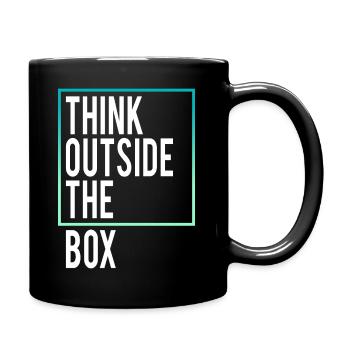 Think outside the Box - Tasse einfarbig - Schwarz - Rechts
