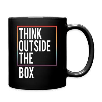 Think outside the Box - Tasse einfarbig - Schwarz - Rechts