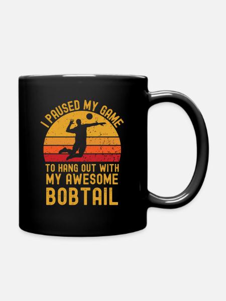 Volleyball und Bobtail - Tasse einfarbig - Schwarz