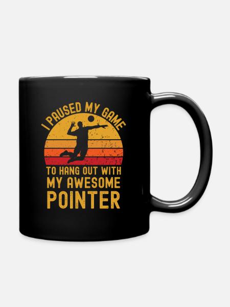 Volleyball und Pointer - Tasse einfarbig - Schwarz