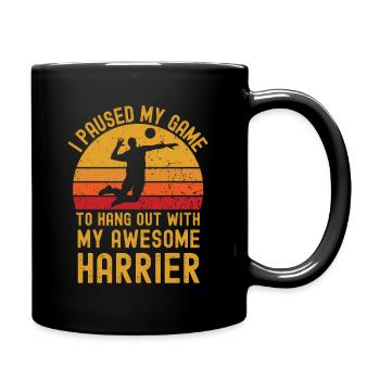 Volleyball und Harrier - Tasse einfarbig - Schwarz - Rechts