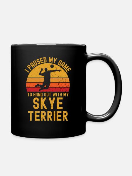 Volleyball und Skye-Terrier - Tasse einfarbig - Schwarz