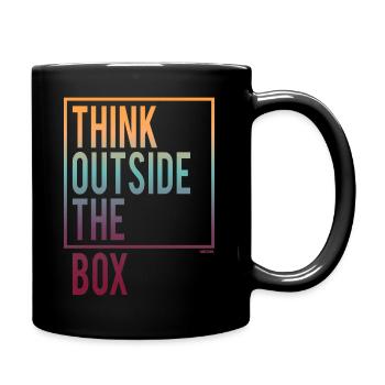 Think outside the Box - Tasse einfarbig - Schwarz - Rechts