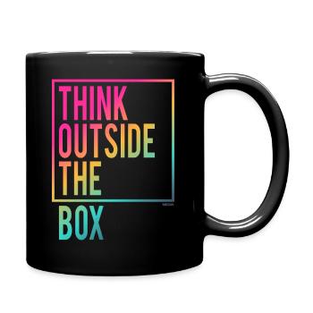 Think outside the Box - Tasse einfarbig - Schwarz - Rechts