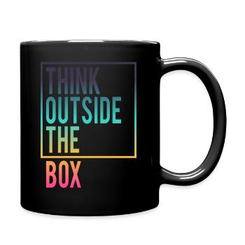 Think outside the Box - Tasse einfarbig - Schwarz - Rechts