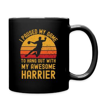 Handball und Harrier - Tasse einfarbig - Schwarz - Rechts