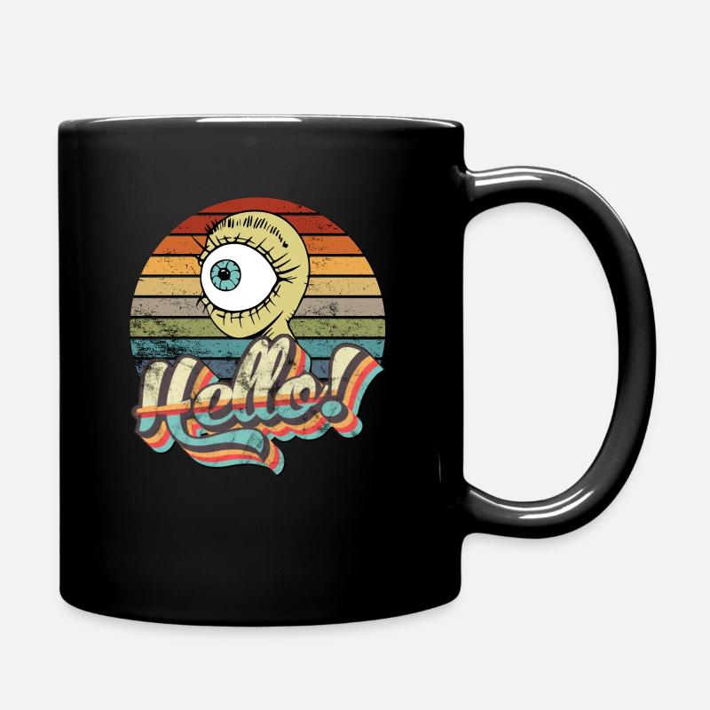 Vintage Alien Hello au coucher du soleil - Mug uni - noir
