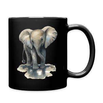 Baby elephant - Full Colour Mug - black - Right
