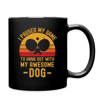 Tennis de table et chien - Mug uni - noir - Droite