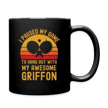 Tischtennis und Griffon - Tasse einfarbig - Schwarz - Rechts