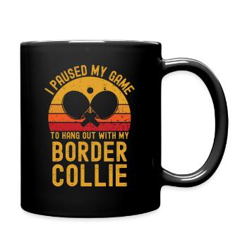 Table tennis and border collie - Full Colour Mug - black - Right