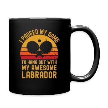 Tennis de table et Labrador - Mug uni - noir - Droite