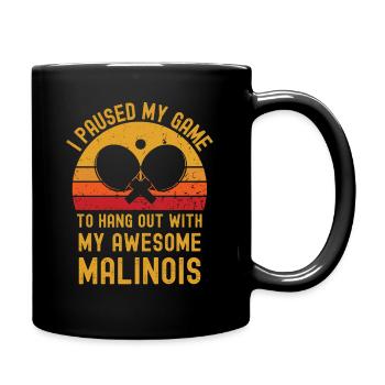 Table tennis and Malinois - Full Colour Mug - black - Right
