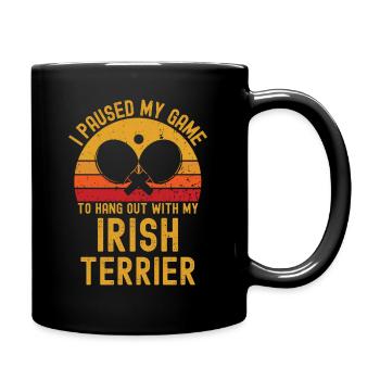 Table tennis and Irish terriers - Full Colour Mug - black - Right