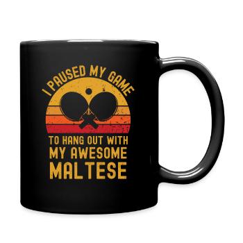 Tischtennis und Malteser - Tasse einfarbig - Schwarz - Rechts
