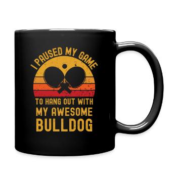 Tennis de table et bouledogue - Mug uni - noir - Droite