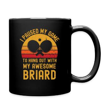 Table tennis and Briard - Full Colour Mug - black - Right