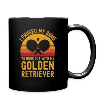 Tennis de table et golden retrievers - Mug uni - noir - Droite