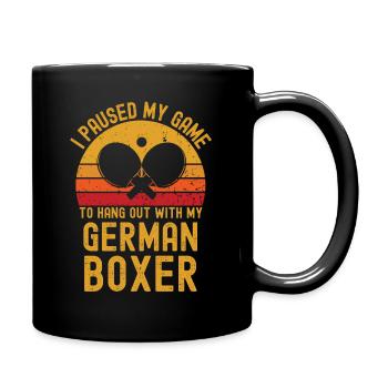 Tennis de table et boxeur allemand - Mug uni - noir - Droite