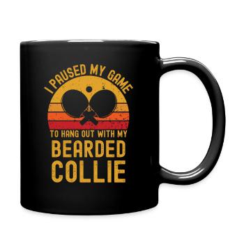 Tennis de table et colley barbu - Mug uni - noir - Droite