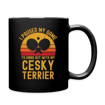 Tischtennis und Cesky-Terrier - Tasse einfarbig - Schwarz - Rechts