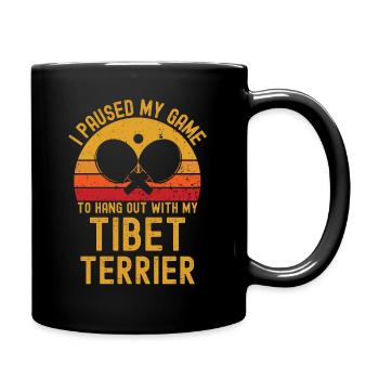 Table tennis and Tibetan terriers - Full Colour Mug - black - Right