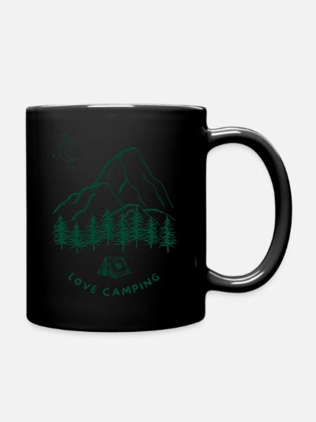 Love Camping - Tasse einfarbig - Schwarz