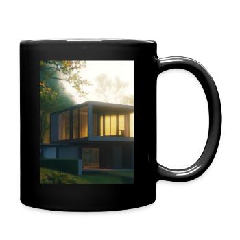 Ai Kunst Haus Modern Futuristisch - Tasse einfarbig - Schwarz - Rechts