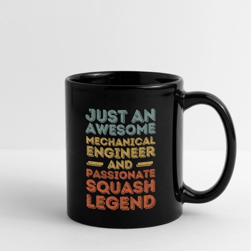 Mechanical Engineer Squash retro Full Colour Mug