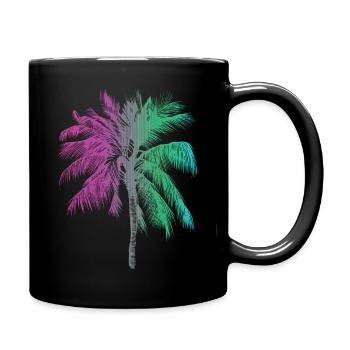 Tropical Rainbow Palm Beach Sun - Full Colour Mug - black - Right