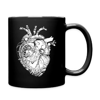 Cœur Steampunk, blanc - Mug uni - noir - Droite