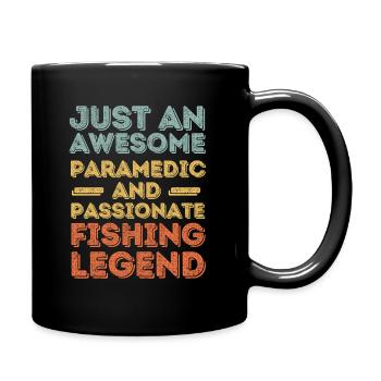 Paramedic fishing retro - Full Colour Mug - black - Right