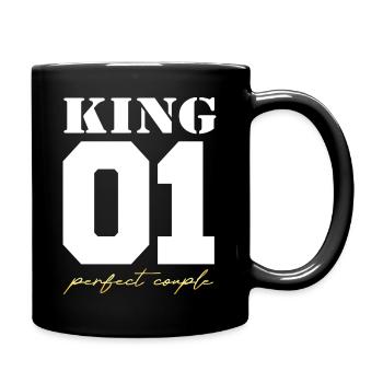 King and Queen King couple white and gold - Tasse einfarbig - Schwarz - Rechts