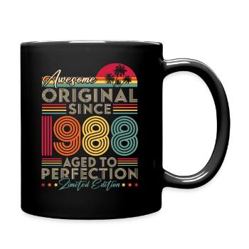 1988 Vintage Original Retro Geburtstagsgeschenk - Tasse einfarbig - Schwarz - Rechts