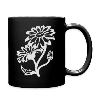 Einfache Gänseblümchen - Tasse einfarbig - Schwarz - Rechts