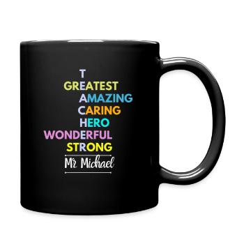 Custom Teacher Tshirt with name - Full Colour Mug - black - Right