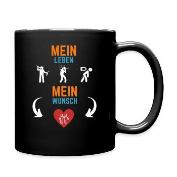 Mein Wunsch_Liebe zu finden - Tasse einfarbig - Schwarz - Rechts
