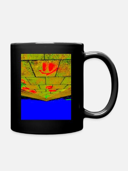 Die Welt steht kopf - Tasse einfarbig - Schwarz