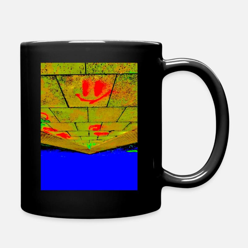 Die Welt steht kopf - Tasse einfarbig - Schwarz