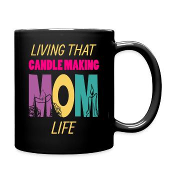 Vivre cette bougie faire maman vie fabricant de bougies - Mug uni - noir - Droite