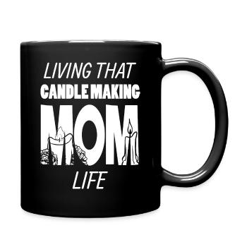 Vivre cette bougie faire maman vie fabricant de bougies - Mug uni - noir - Droite
