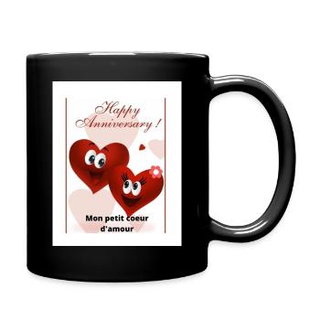 Bon anniversaire mon coeur - Mug uni - noir - Droite